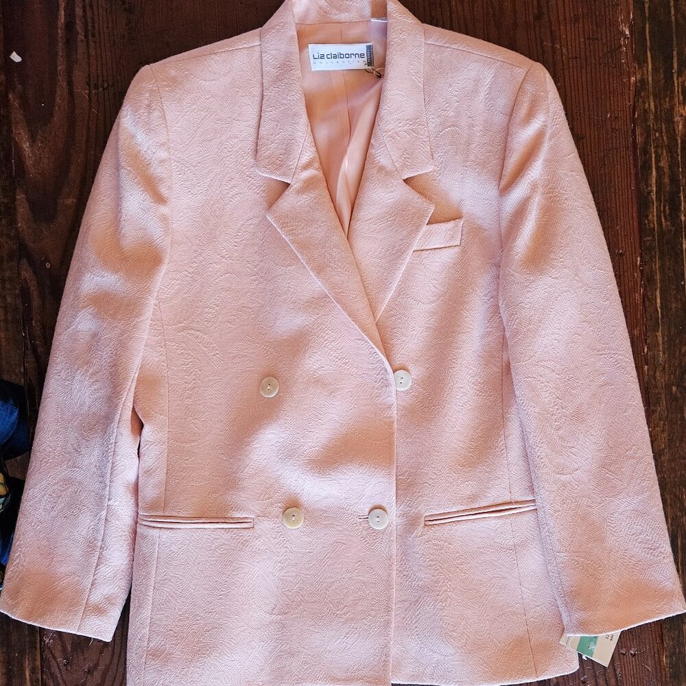 Liz Claiborne Pink Partial Lined Suit Jacket Size 12 Petite
